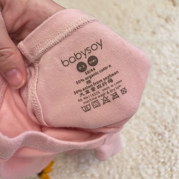 (ADD for $2) Baby Soy Pink Footie Pants (S 0-3m) - Picture 4 of 5